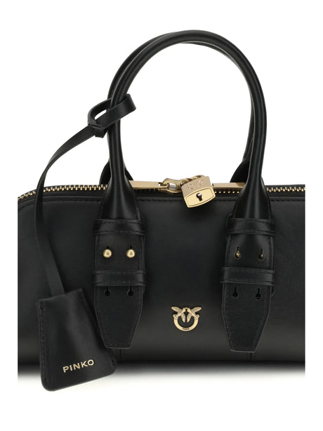 Pinko Escape Baguette Handbag - Black-Antique Gold