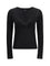 Pinko Sweater long-sleeve with V-open neckline - Black Limousine