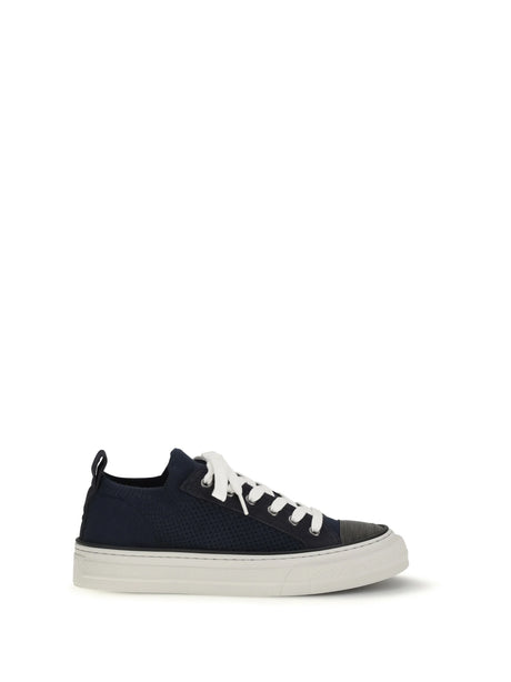 Brunello Cucinelli Cotton knit and suede Sneakers - Abisso