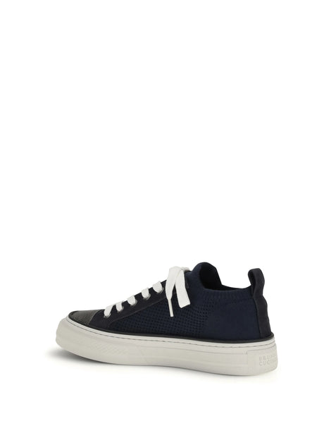Brunello Cucinelli Cotton knit and suede Sneakers - Abisso