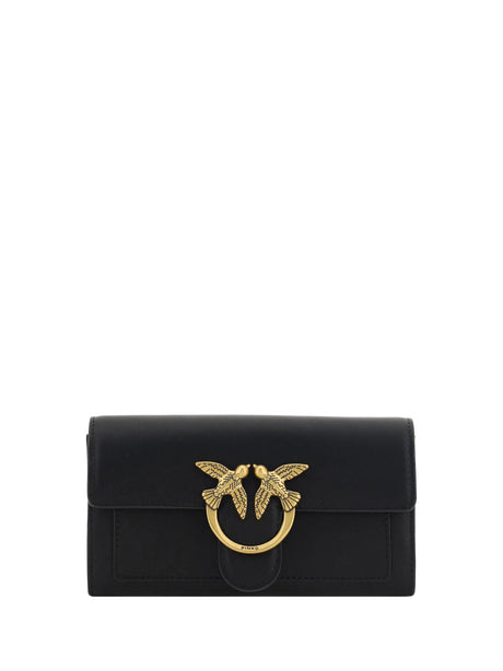 Pinko Love One Wallet - Black-Antique Gold