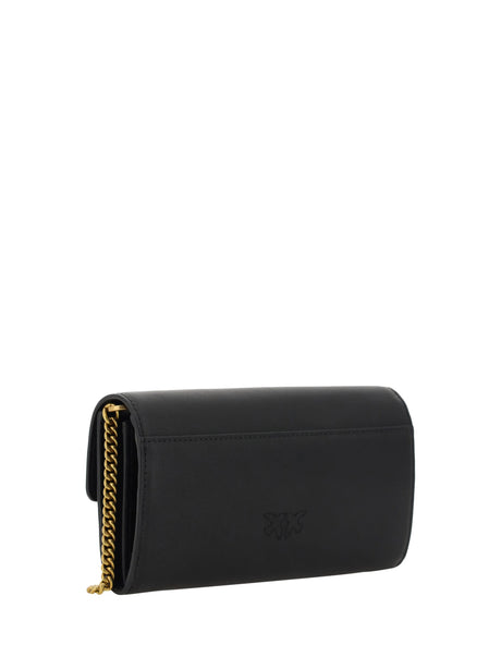 Pinko Love One Wallet - Black-Antique Gold