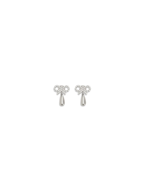 Self-Portrait Crystal bow pearl Earrings