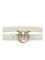Pinko Love Berry Belt - White Seta-Antique Gold