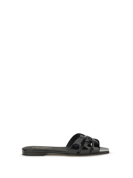 Saint Laurent Tribute patent leather Sandals - Black