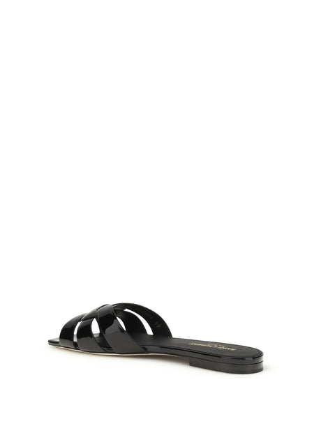 Saint Laurent Tribute patent leather Sandals - Black