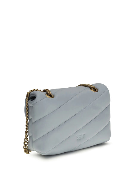 Pinko Love Baby Shoulder Bag - Light Blue Sky Blue-Antique Gold