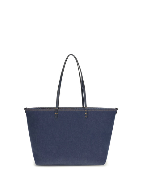 Fendi Reversible denim Tote Bag - Blu+Os