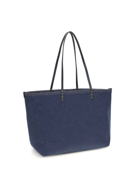 Fendi Reversible denim Tote Bag - Blu+Os