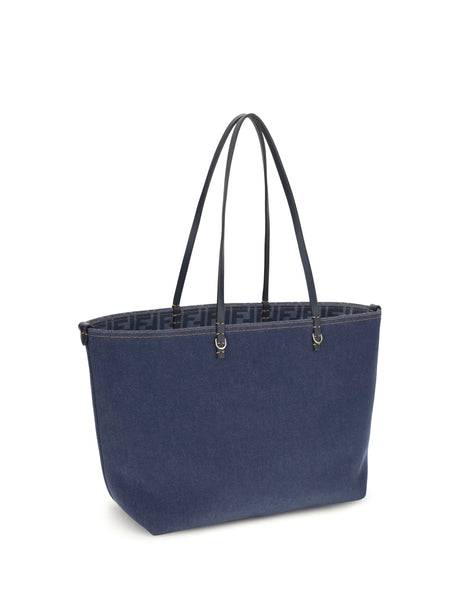 Fendi Reversible denim Tote Bag - Blu+Os