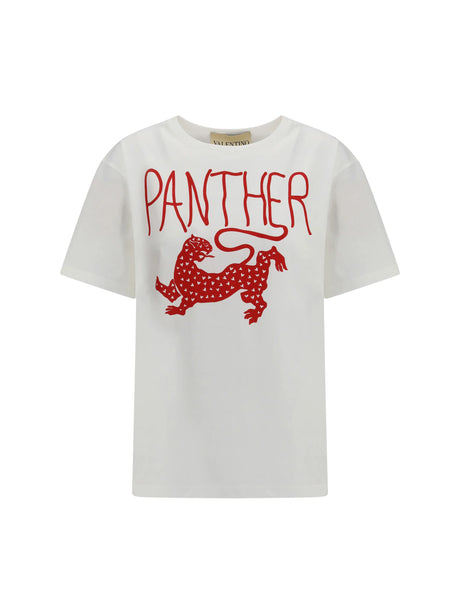 Valentino Printed cotton T-shirt - Ivory/Red