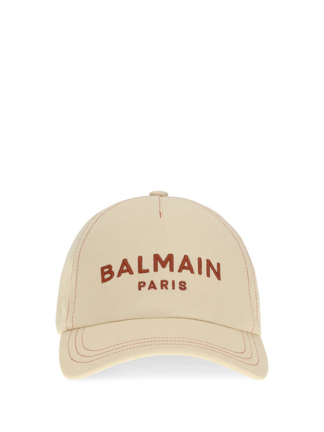 Balmain Balmain Paris Cap - Gyg Beige Clair/Rouge Ocre