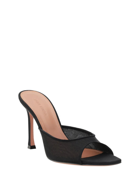 Amina Muaddi Alexa Slipper Sandals - Black