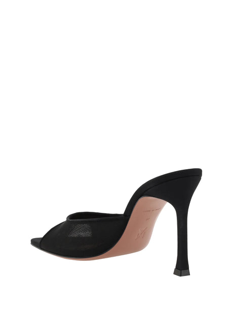 Amina Muaddi Alexa Slipper Sandals - Black