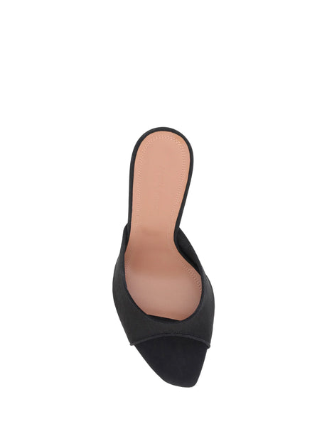 Amina Muaddi Alexa Slipper Sandals - Black