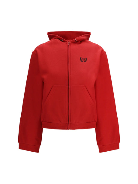 Balenciaga Laurel Classic zip-up Hoodie - Red/Black