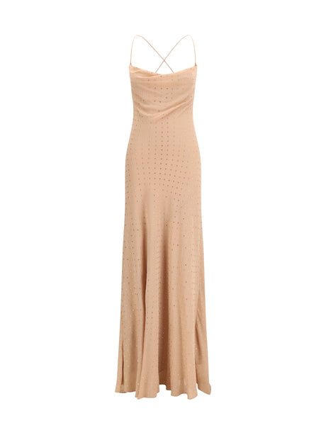 Pinko Long strass Slipdress - Pink Sfinge