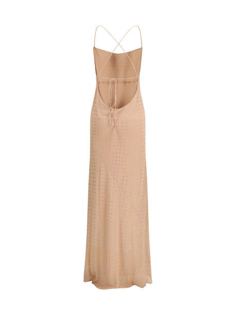 Pinko Long strass Slipdress - Pink Sfinge