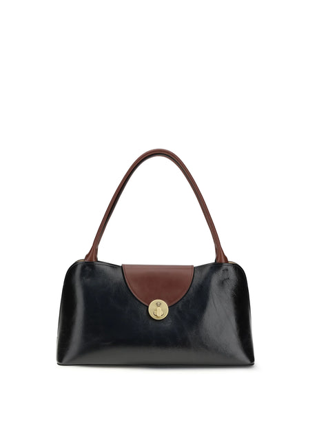 Versace Vivian medium Shoulder Bag - Black+Rosewood-Gold '82