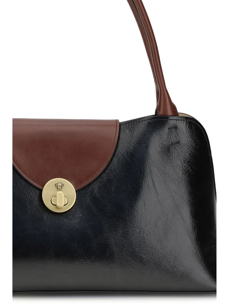 Versace Vivian medium Shoulder Bag - Black+Rosewood-Gold '82