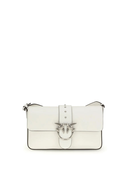 Pinko Love One Shoulder Bag - White Nembo-Old Silver