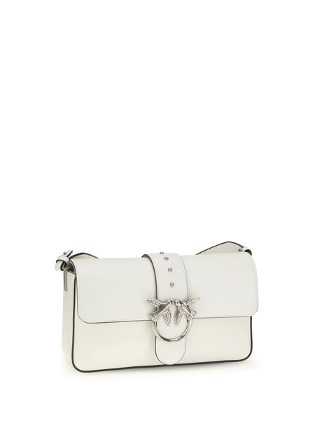 Pinko Love One Shoulder Bag - White Nembo-Old Silver
