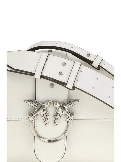 Pinko Love One Shoulder Bag - White Nembo-Old Silver