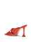 Amina Muaddi Salma satin Sandals - Red
