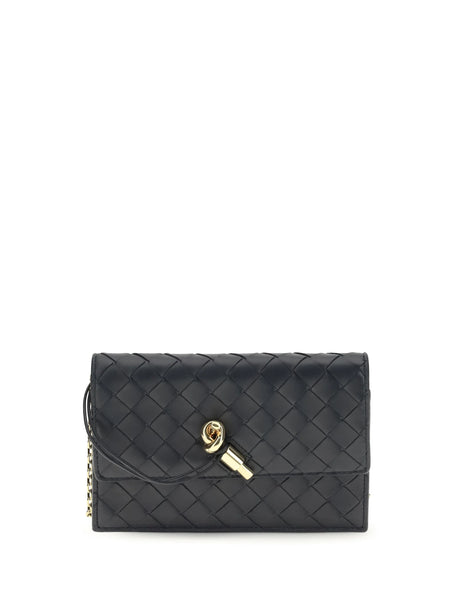 Bottega Veneta Andiamo Pouch on Chain - Midnight-Muse Brass