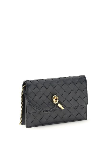 Bottega Veneta Andiamo Pouch on Chain - Midnight-Muse Brass