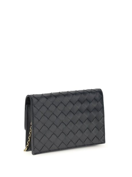 Bottega Veneta Andiamo Pouch on Chain - Midnight-Muse Brass