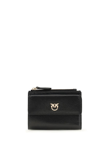 Pinko Leather Wallet - Black Limousine-Gold