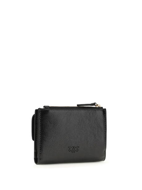 Pinko Leather Wallet - Black Limousine-Gold