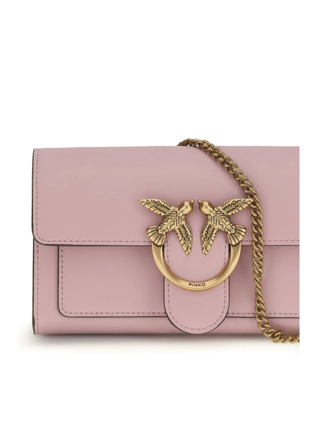 Pinko Love One Wallet - Pink Light-Antique Gold