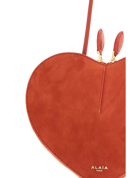 AlaïA Cœur Bimaterial Shoulder Bag - Orange Brule
