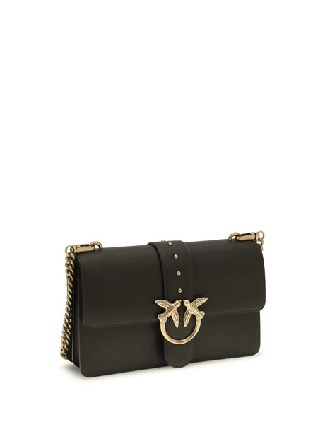 Pinko One Simply Love Bag One Shoulder Bag - Green Mud-Antique Gold