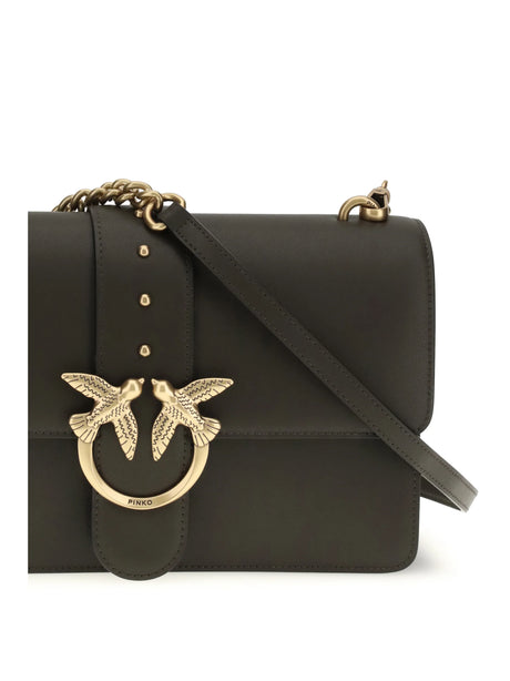 Pinko One Simply Love Bag One Shoulder Bag - Green Mud-Antique Gold