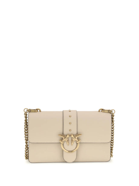 Pinko One Simply Love Bag One Shoulder Bag - Beige-Grey Smoke-Antique Gold