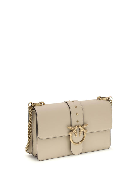 Pinko One Simply Love Bag One Shoulder Bag - Beige-Grey Smoke-Antique Gold
