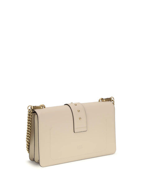 Pinko One Simply Love Bag One Shoulder Bag - Beige-Grey Smoke-Antique Gold