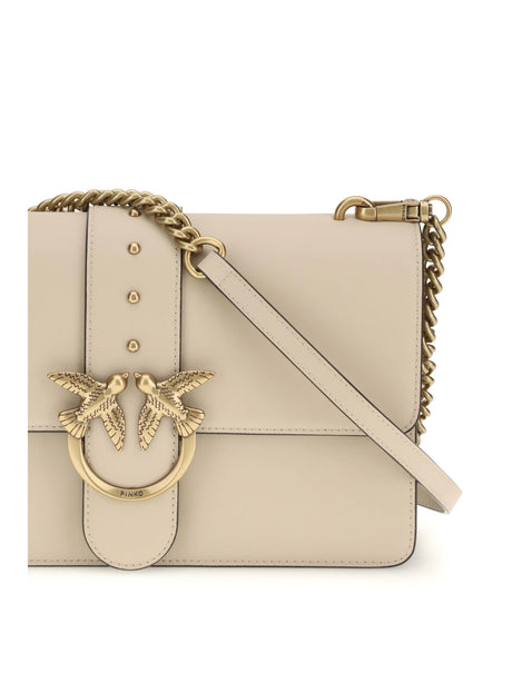 Pinko One Simply Love Bag One Shoulder Bag - Beige-Grey Smoke-Antique Gold