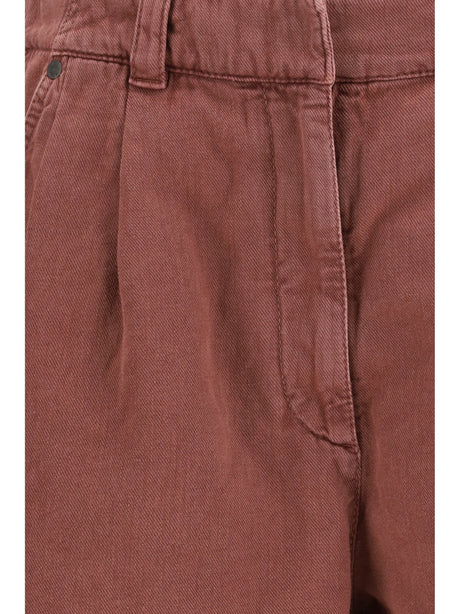 Brunello Cucinelli Linen Shorts - Red Pear