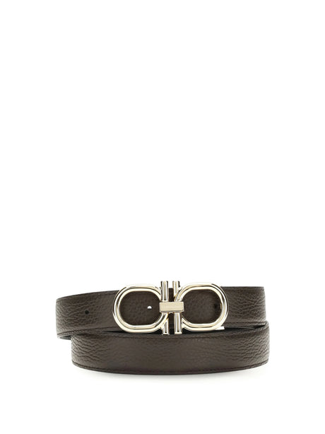 Ferragamo Reversible and adjustable Gancini Belt - T Moro Black