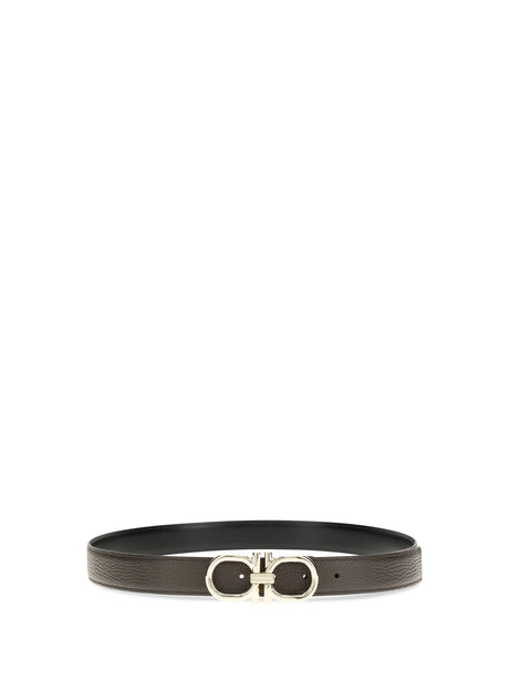 Ferragamo Reversible and adjustable Gancini Belt - T Moro Black