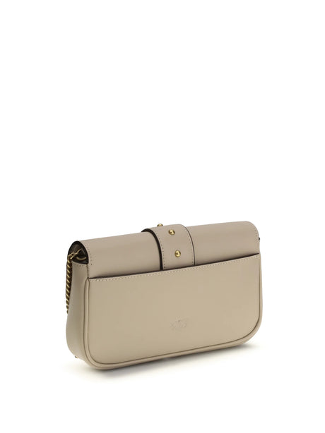 Pinko Love One Shoulder Bag - Beige-Grey Smoke-Antique Gold