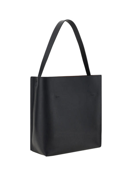 Marni Leather Tote Bag - Black/Steppe