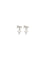 Self-Portrait Double Bow Pearl Earrings - Silver