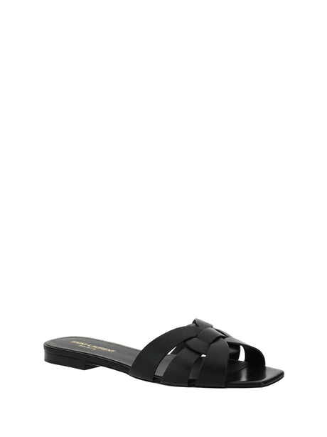 Saint Laurent Leather Sandals - Black