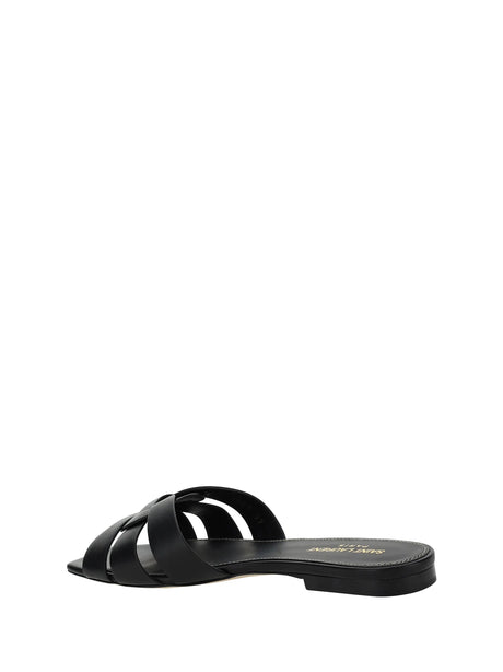 Saint Laurent Leather Sandals - Black