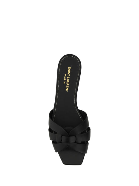 Saint Laurent Leather Sandals - Black